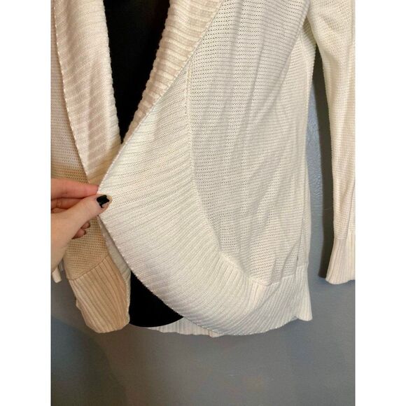 eddie bauer white knit open front cardigan - Picture 4 of 6